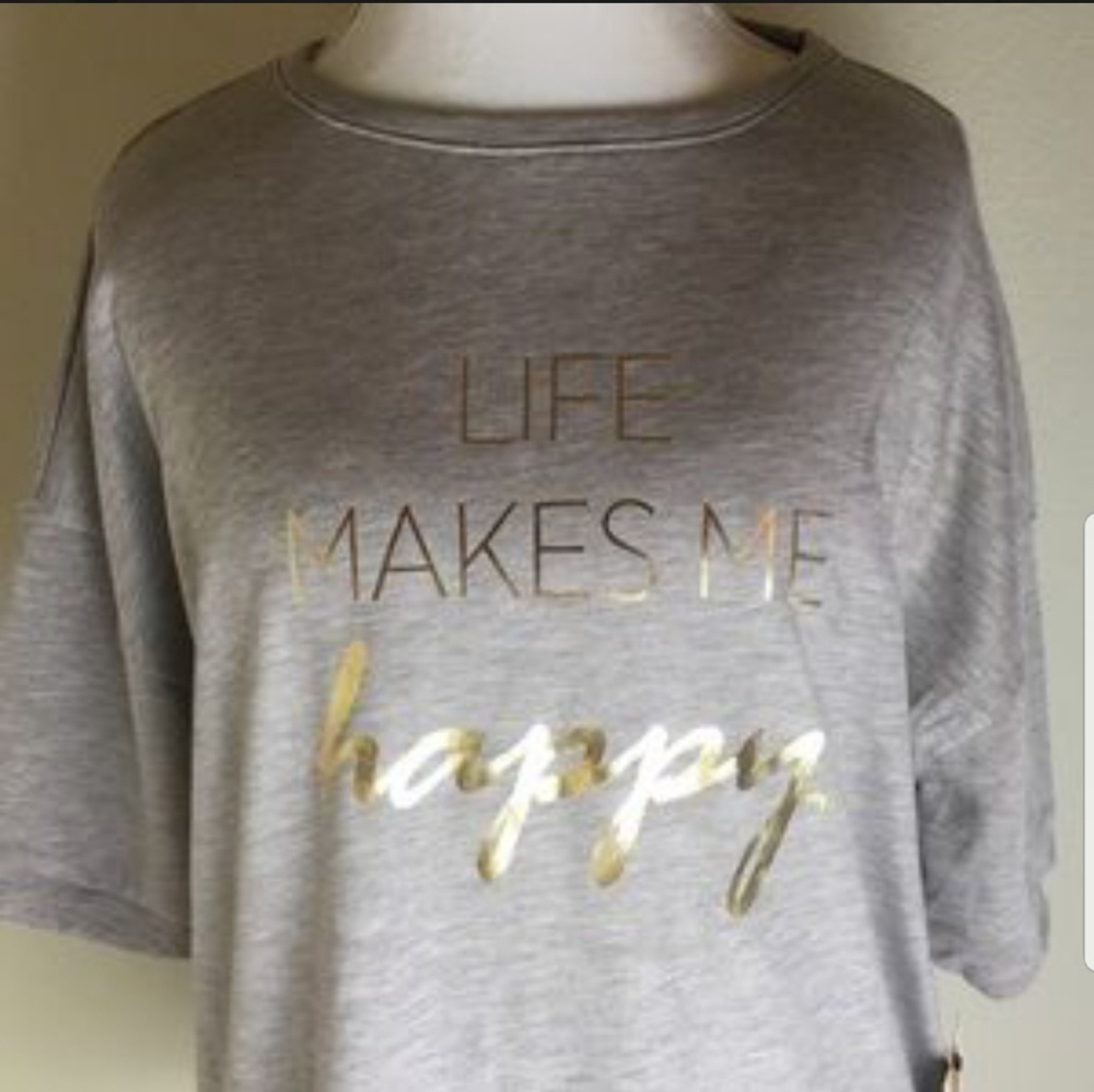 NEW Liz Claiborne Life Makes Me Happy top
